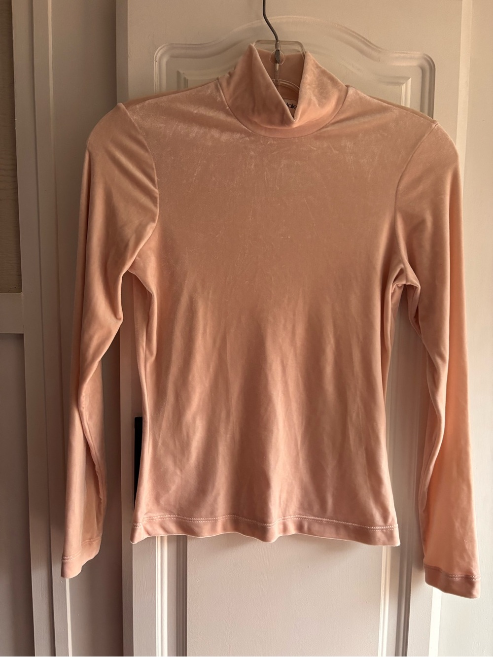 Nordstrom Long-Sleeve Velvet Turtleneck Top - Light Pink